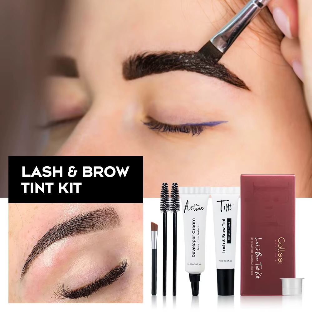 Gollee classique noir cils et sourcils colorant ensemble imperméable cils ascenseur teinte Kit rehau