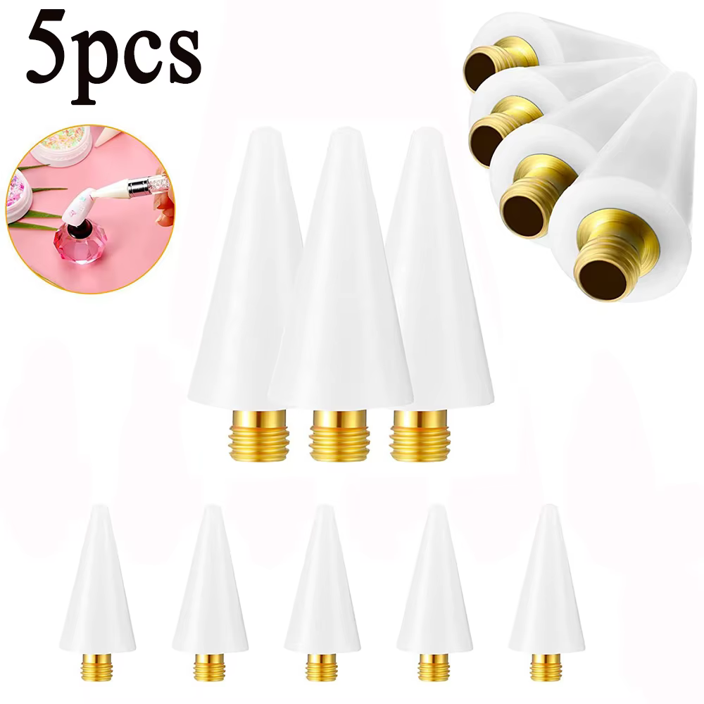 PINCEF-Stylo de pointage pour ongles, tête d'avertissement de résubdivision, biscuits rose et blanc,