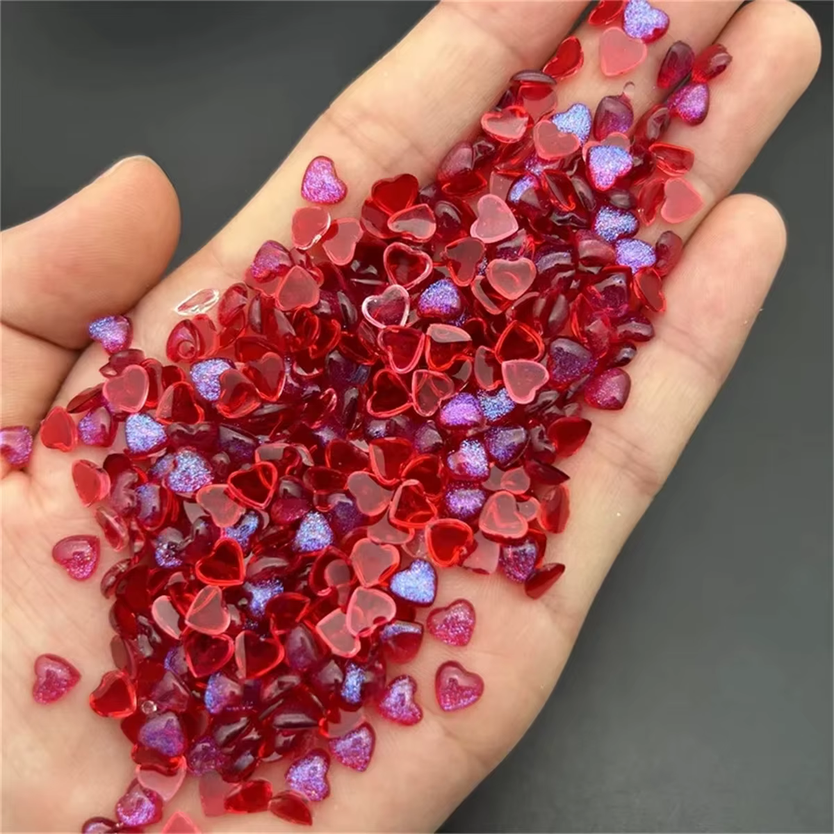 Breloques japonaises en forme de cœur pour nail art, 50 pièces, accessoires en résine, dessin animé,