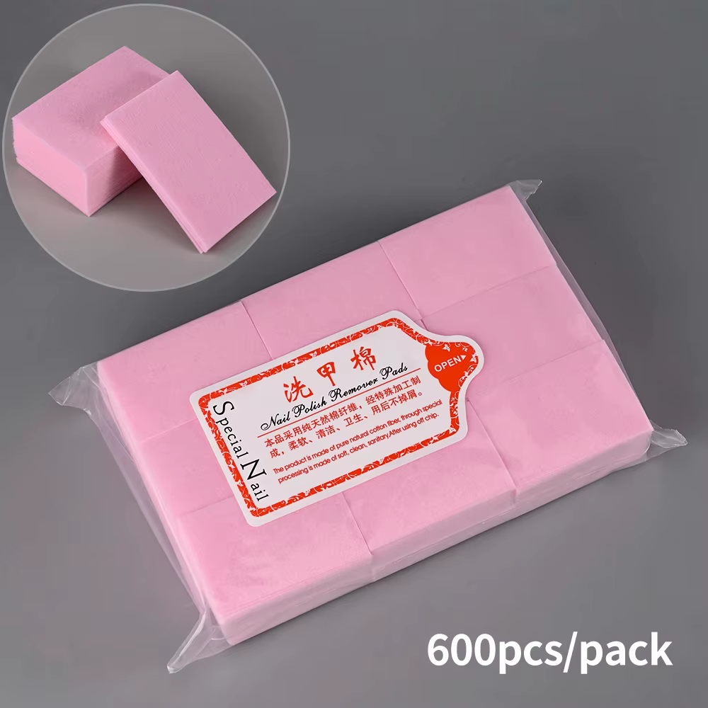 Tampons professionnels en coton non pelucheux, 100/500/600/1000 pièces, tampons de manucure propres 