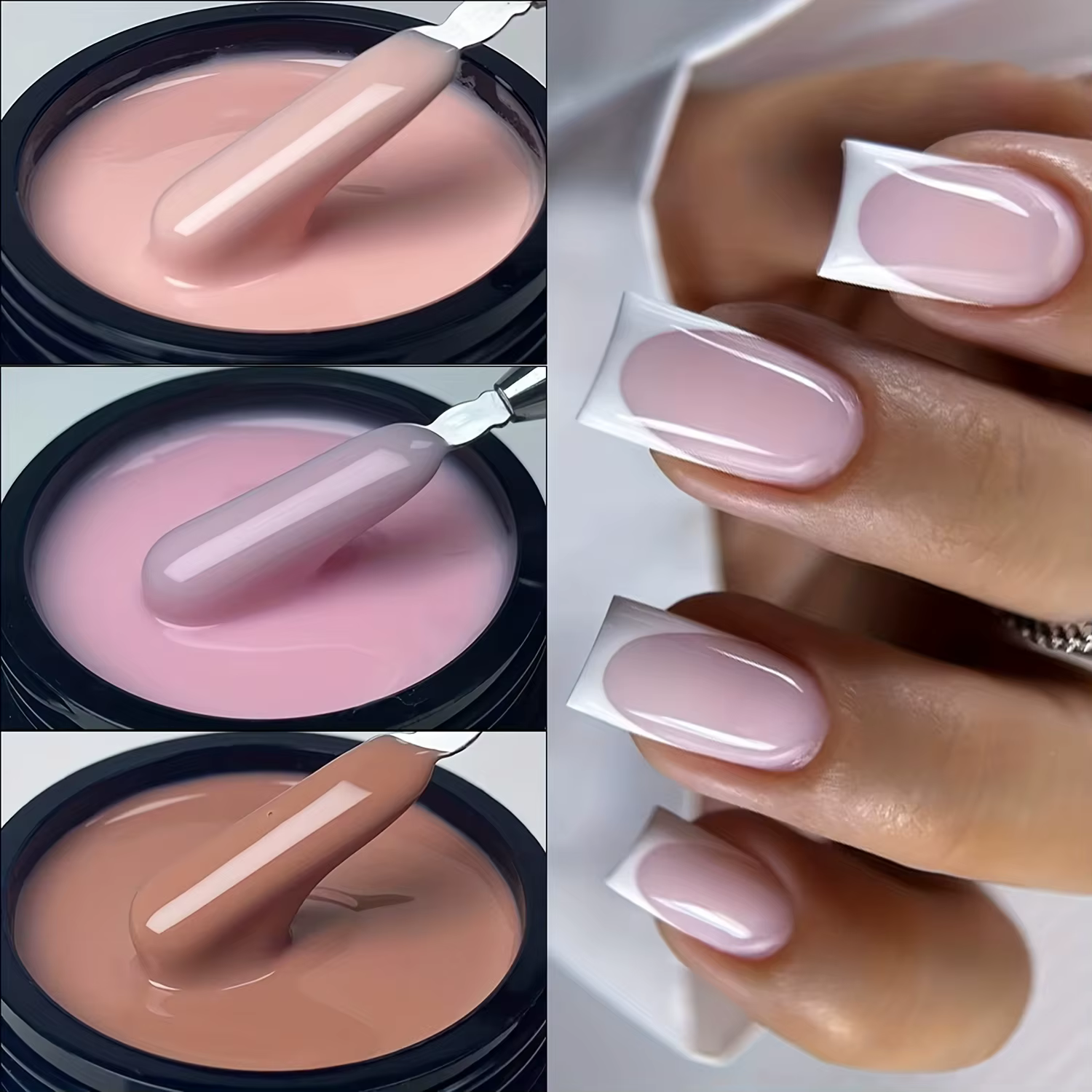 Gel constructeur pour ongles en gel nude rose poussiéreux duolingdai 30G, gel constructeur scintilla