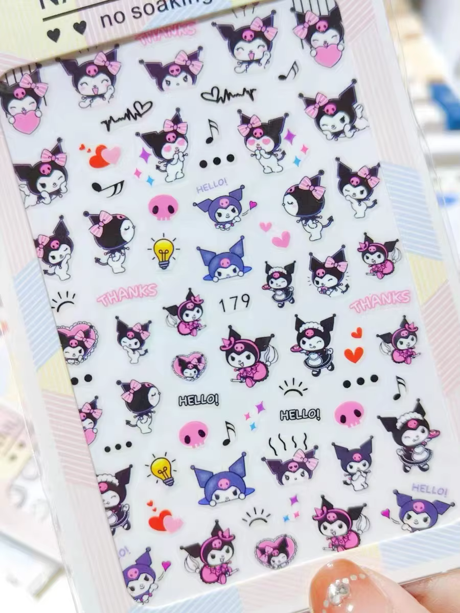 1 pièces Tomoni 3D Hello Kitty autocollant pour ongles dames mignon fournitures pour ongles décalcom