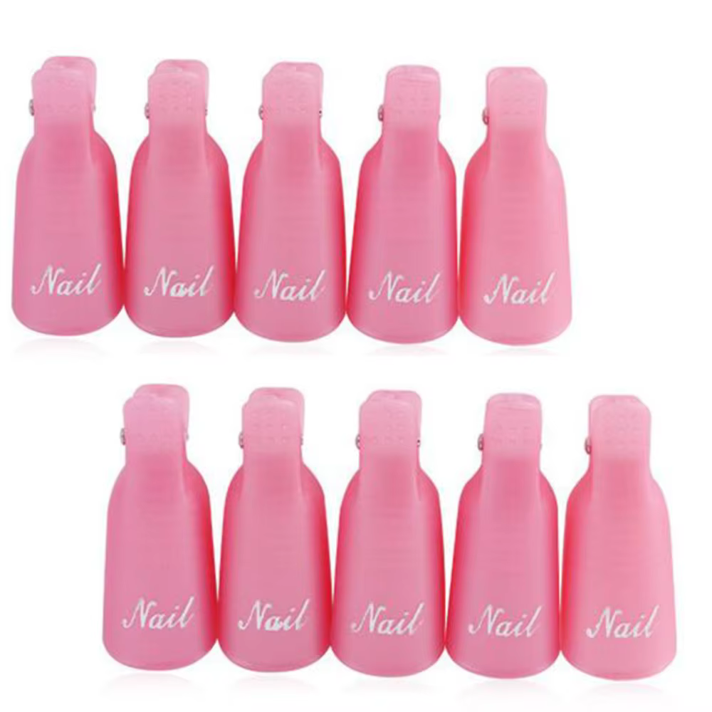 Clips dissolvant de vernis Gel UV, 10 pièces/boîte, Clips colorés en acrylique pour Nail Art, capuch