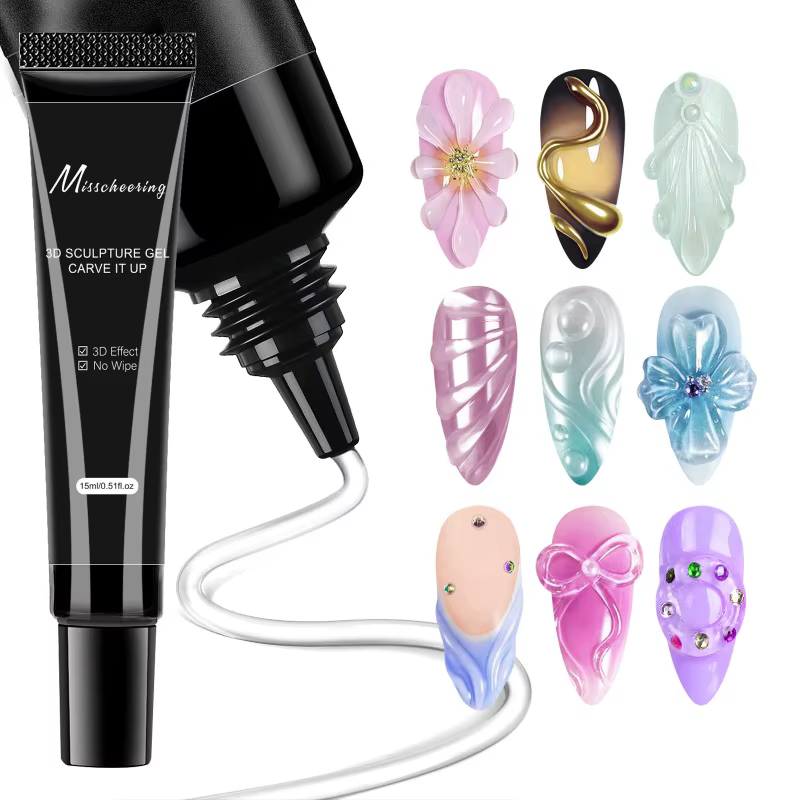 Gel d'art d'ongle effet 3D 15ml-designs de bricolage, gel de sculpture imperméable, Gel de conceptio