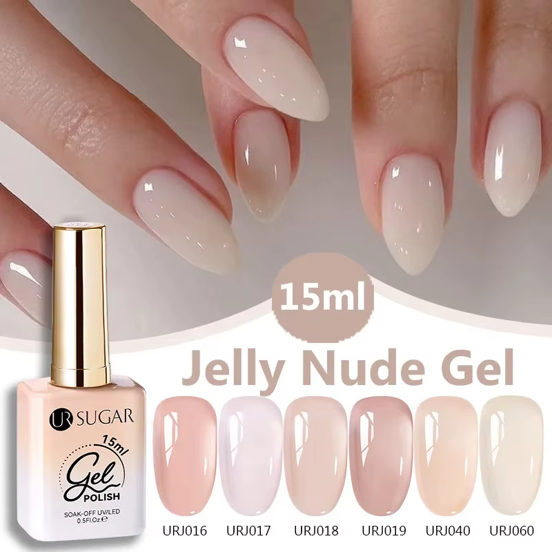 UR SUGAR à Ongles Gel Translucide, Semi-continu, UV, Soak Off, 15ml, Dernière Mode vernis semis perm