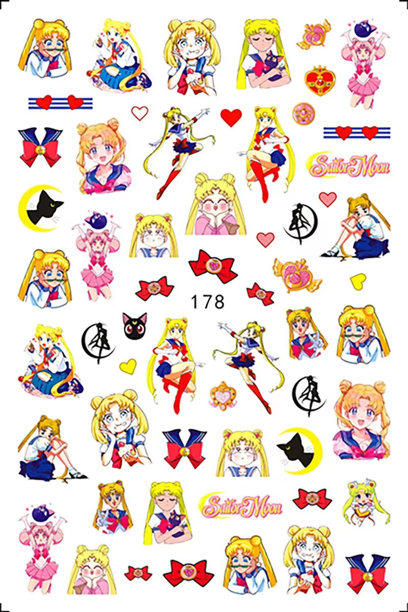 Autocollants pour ongles Miniso Anime Girl, 1 pièce, autocollants Pokémon de dessin animé, personnag
