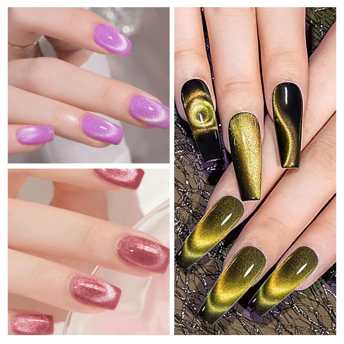 Ensemble de gel pour ongles magnétique œil de chat 6 couleurs, LED UV semi-permanente à tremper l'ar