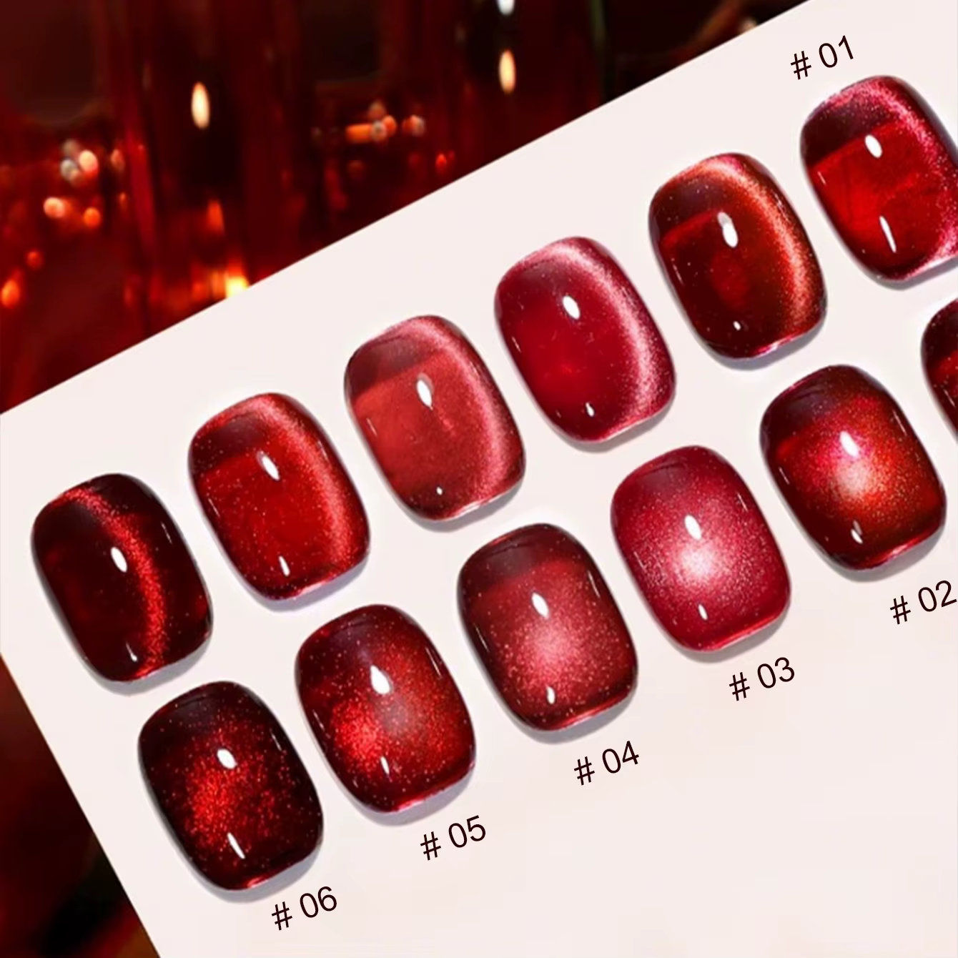 MIANEL 12ML Vernis à ongles gel œil de chat Océan Rouge 2026, couleur rouge la plus vendue, effet pe