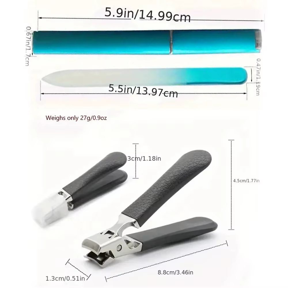 Ensemble Professionnel de Coupe-Ongles en Acier Inoxydable pour Ongles Épais, Coupeur Aiguisé Anti-É