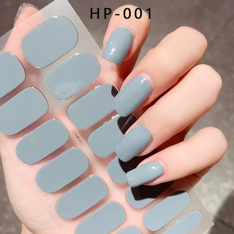 Bandes autocollantes pour ongles en Gel semi-durci UV, couverture complète française longue durée, c