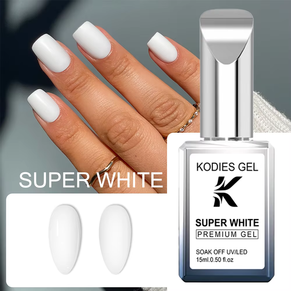 KODIES GEL Premium Gel Vernis à ongles Super blanc Super Texture haute pigment Gel Vernis Vernis Sem