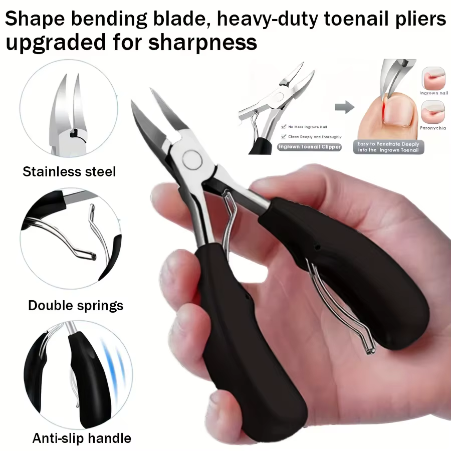 Kit de soins des ongles pour ongles incarnés et épais, ensemble de coupe-ongles robustes avec lime à