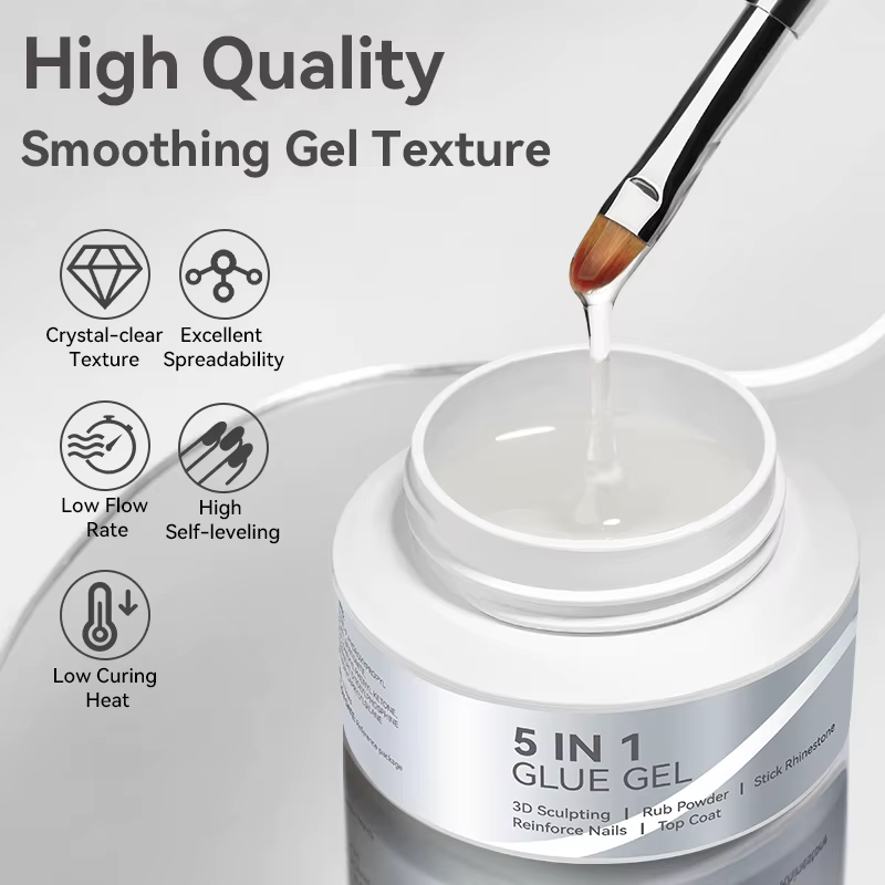 BORN PRETTY 30g 5 en 1 colle à ongles Gel multi-fonctionnel strass bâton Gel de renfort 3D façonnage