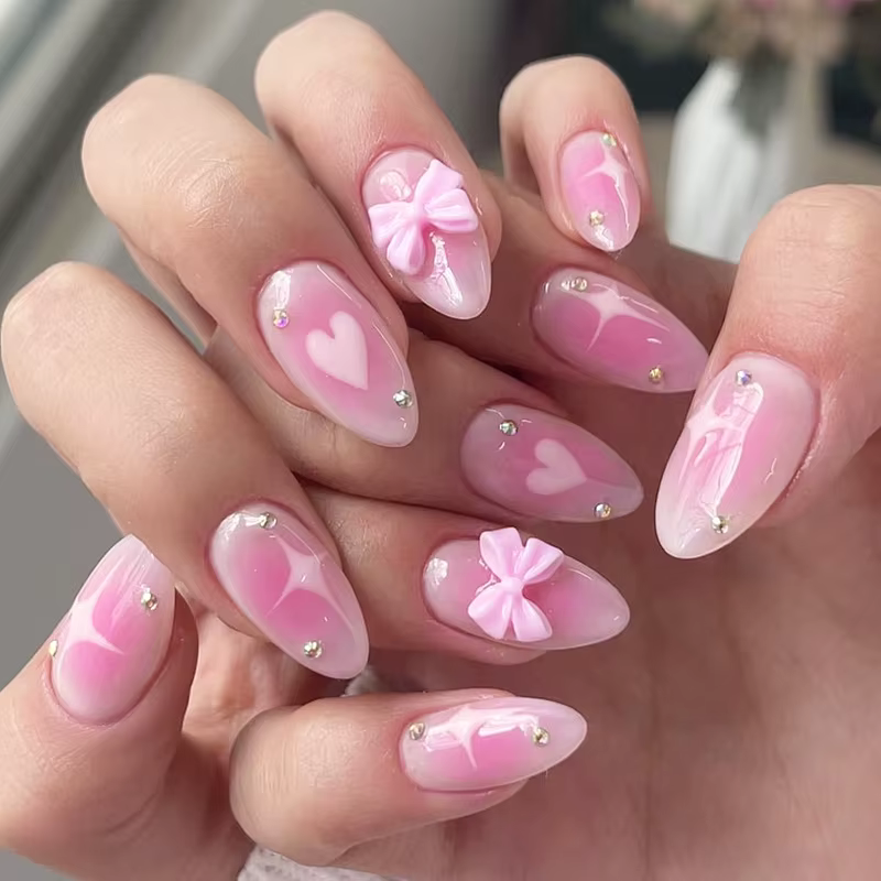 Faux ongles carrés courts arc-en-ciel brillants à carreaux, à coller, en acrylique, colorés, avec po
