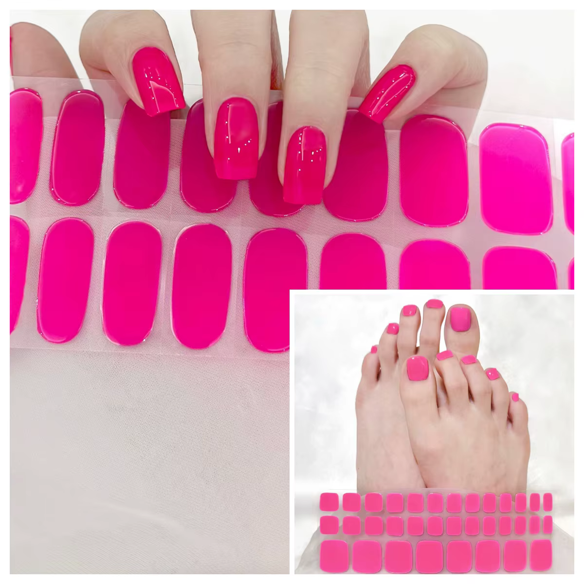 Ensemble d'autocollants pour ongles en Gel Semi-durci, pour les mains et les pieds, série de combina
