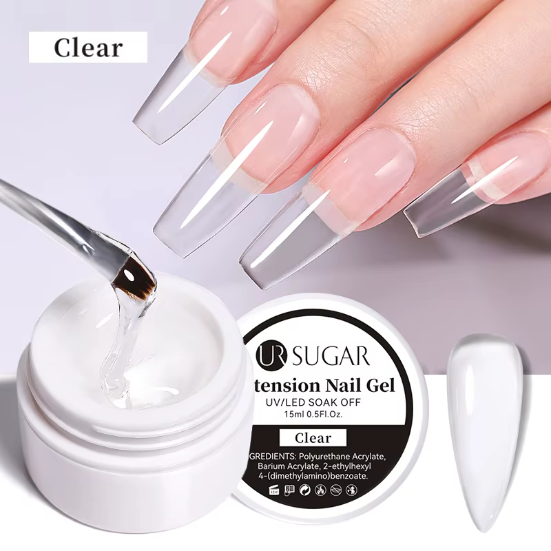 UR SUGAR 15ml boîte Extension Gel pour ongles gelée rose blanc clair Gel UV Gel dur Extension Gel on