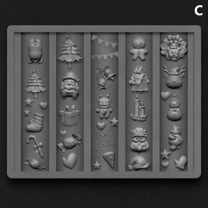 Bonhomme de neige de noël arbre de noël 3d moule à ongles wapiti pain d'épice homme décorations d'on