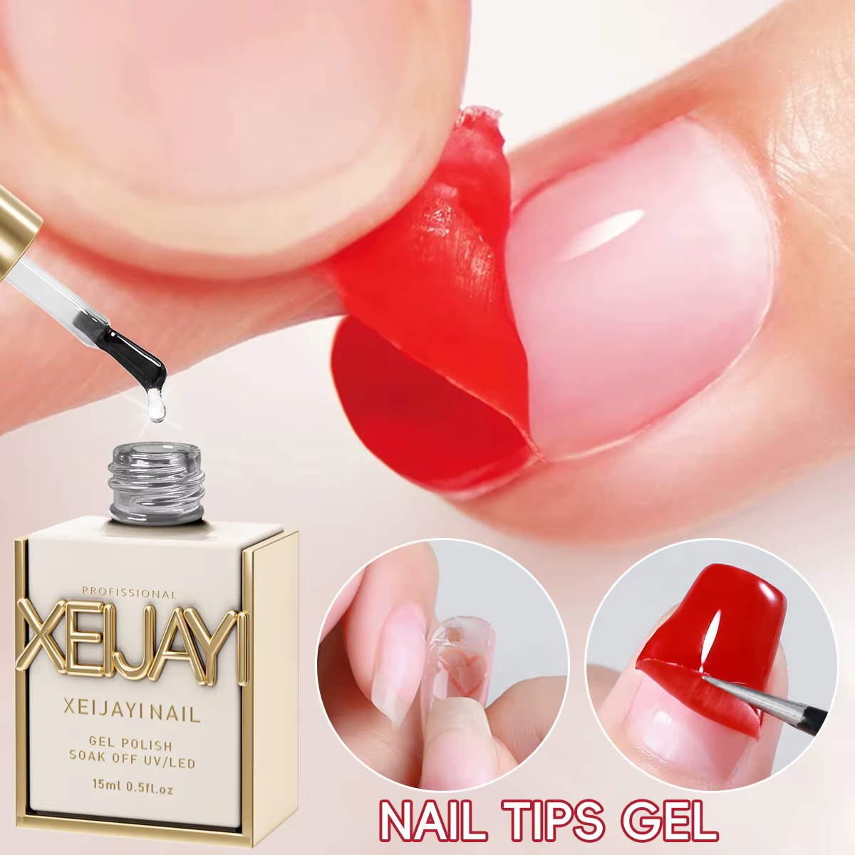 XEIJAYI 15 ml Vernis Gel UV LED Soak Off – Gel Doux et Sans Dommage, Vernis à Ongles Professionnel p