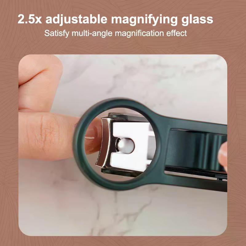 Coupe-ongles uniques avec loupe de précision et fonction anti-éclaboussures