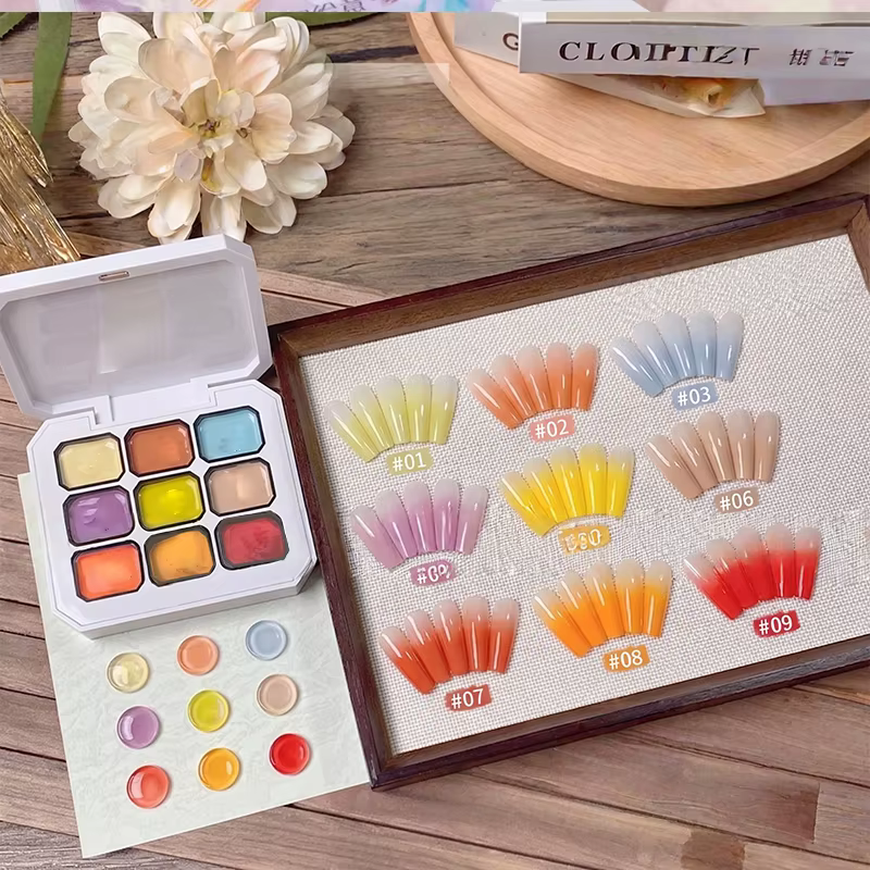 Ensemble de vernis à ongles en gel inspiré de la crème glacée, 9 couleurs, vernis à ongles brillant