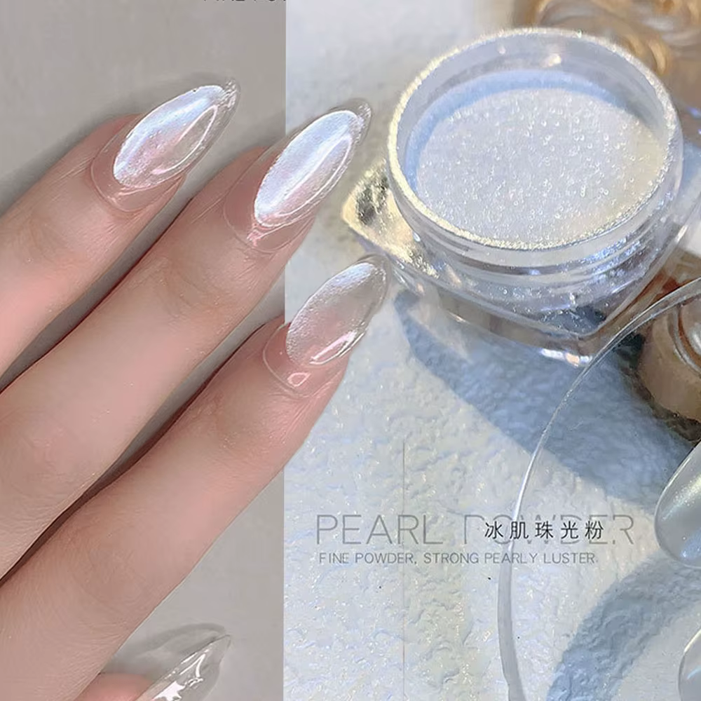 Poudre pour ongles miroir au clair de lune, Pigments effet argent métallique, poussière Laser, paill