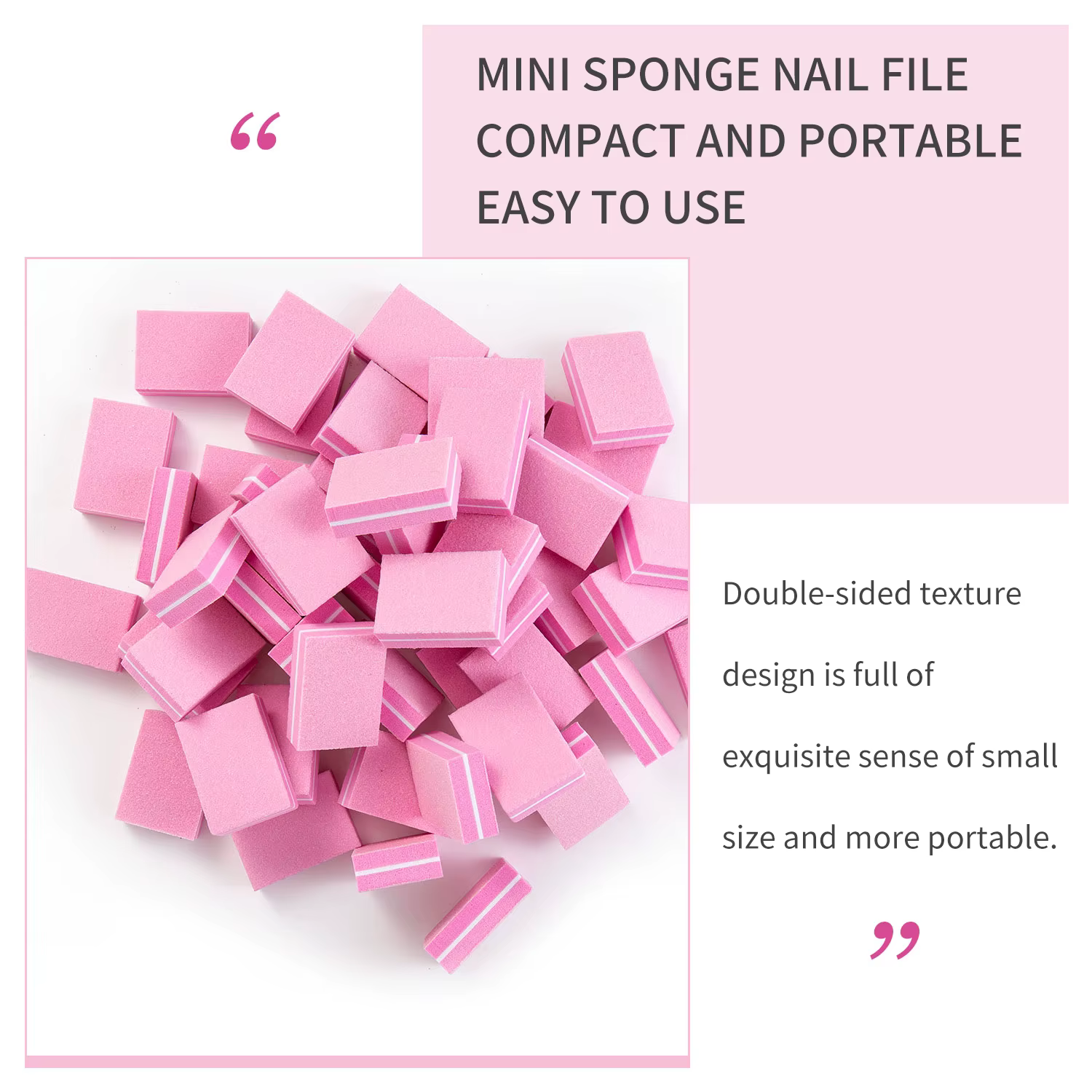 50pcs Lot de Mini limes à ongles double face blocs éponge colorée tampon à ongles bloc polissage des