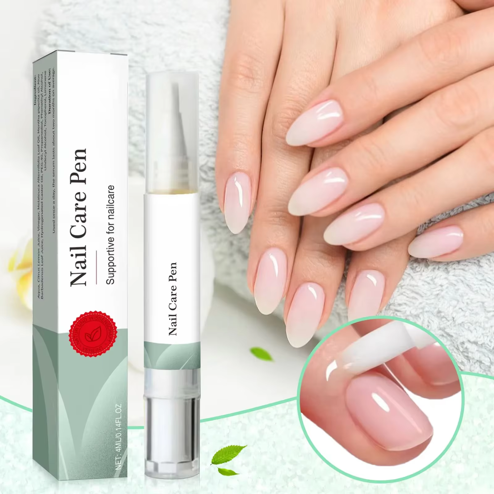 Stylo de soin des ongles de 4 ml – Renforcer, hydrate et répare les ongles secs, faibles avec formul