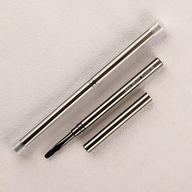 Brosse Simple pour amélioration des ongles, manche en métal, peinture, dessin, fleur, stylo, crochet