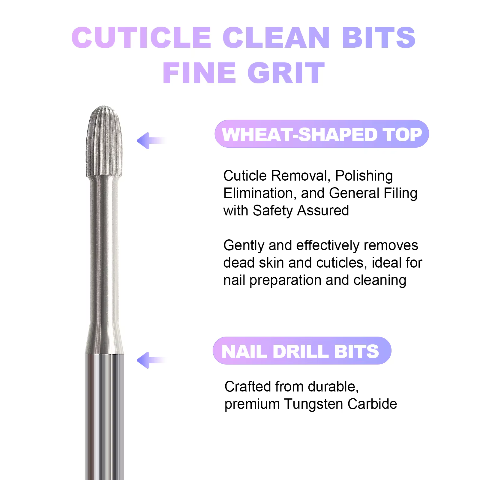 Tête de polissage en acier au tungstène pour Nail Art, pour manucure rapide, élimination des peaux m