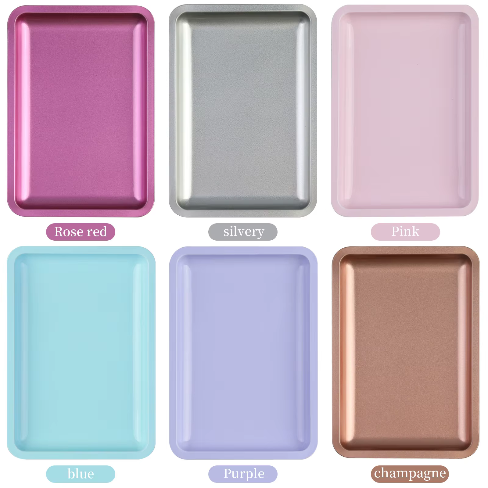 Plateau de rangement carré en acier inoxydable pour cosmétiques, 1 pièce, plaque de manucure pour Na