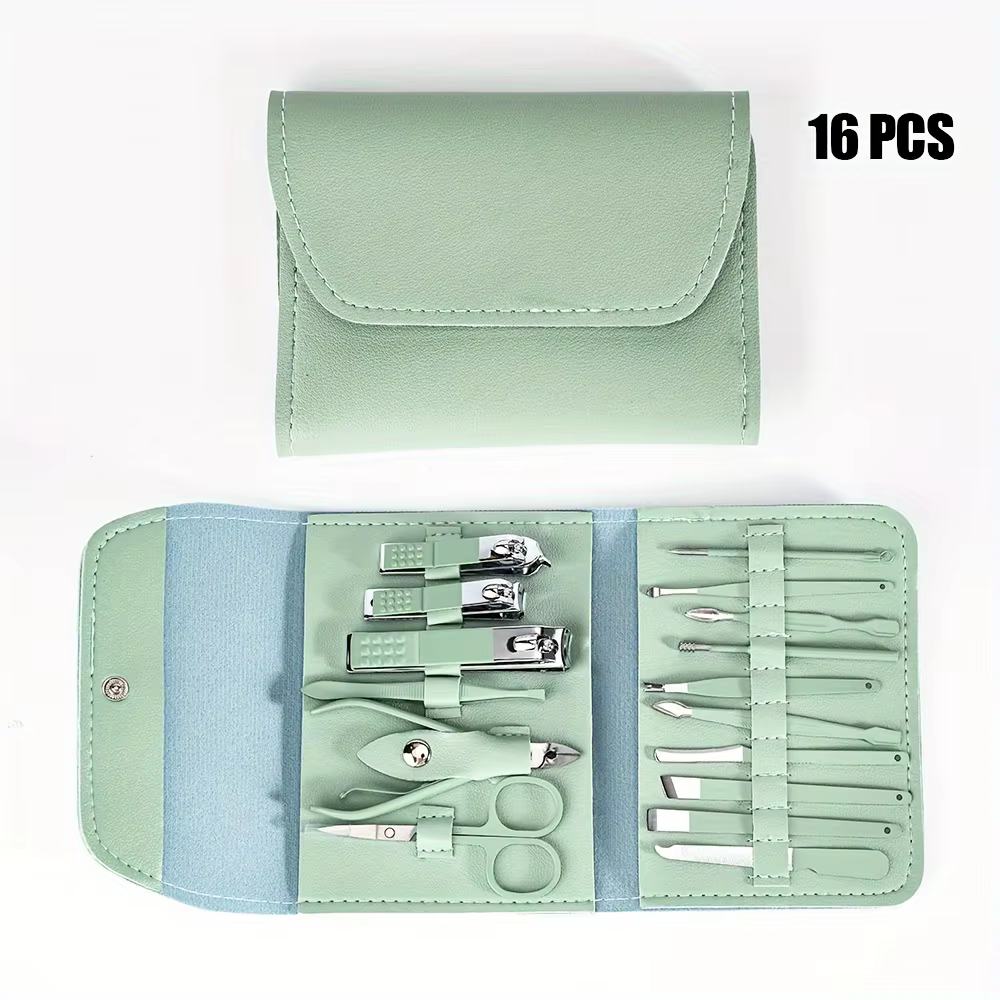 Ensemble d'outils de manucure pour coupe-ongles, avec étui de voyage Portable, pinces à cuticules et