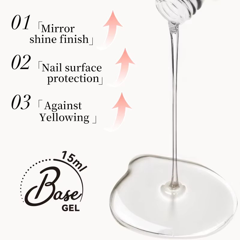 UR SUGAR 15 ml Gel de Base et sans lingette couche de finition Semi Permanente 2 en 1 bouteille d'ap