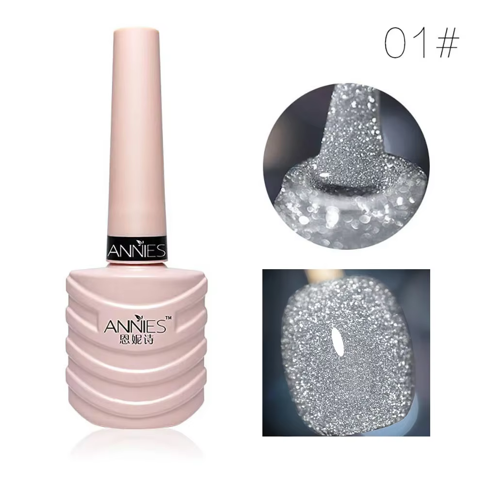 ANNIES-Verhéritage à ongles gel scintillant, 12 couleurs, 10ml, diamant, coulée, doublure scintillan