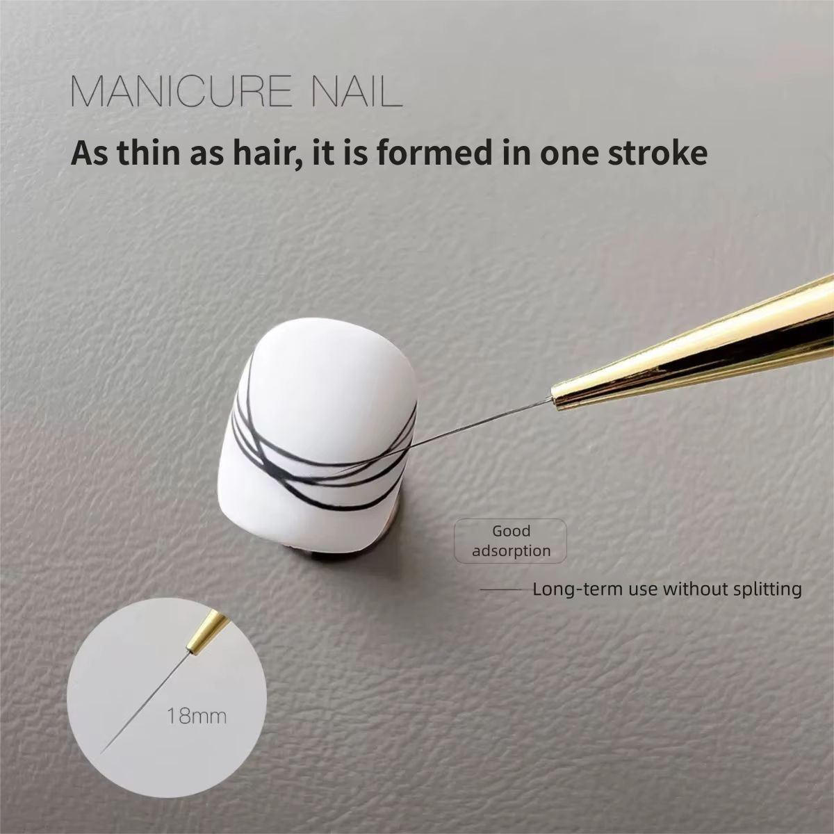 Ensemble de pinceaux professionnels pour Nail Art, 5 pièces, pinceaux à ongles à lignes fines, pince