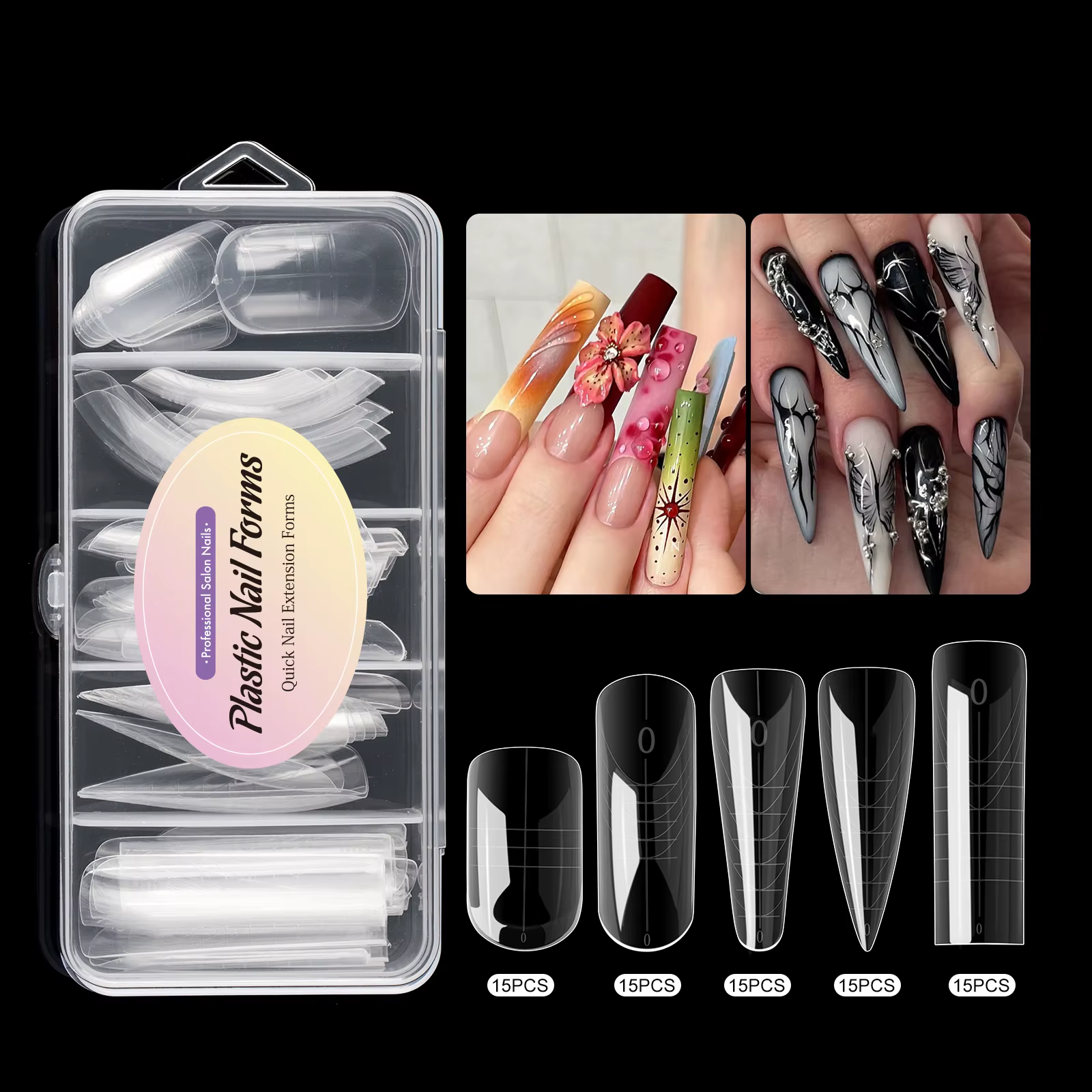 MOWOT nouveau carré double forme d'ongle Extension faux ongles conseils construction rapide Gel moul