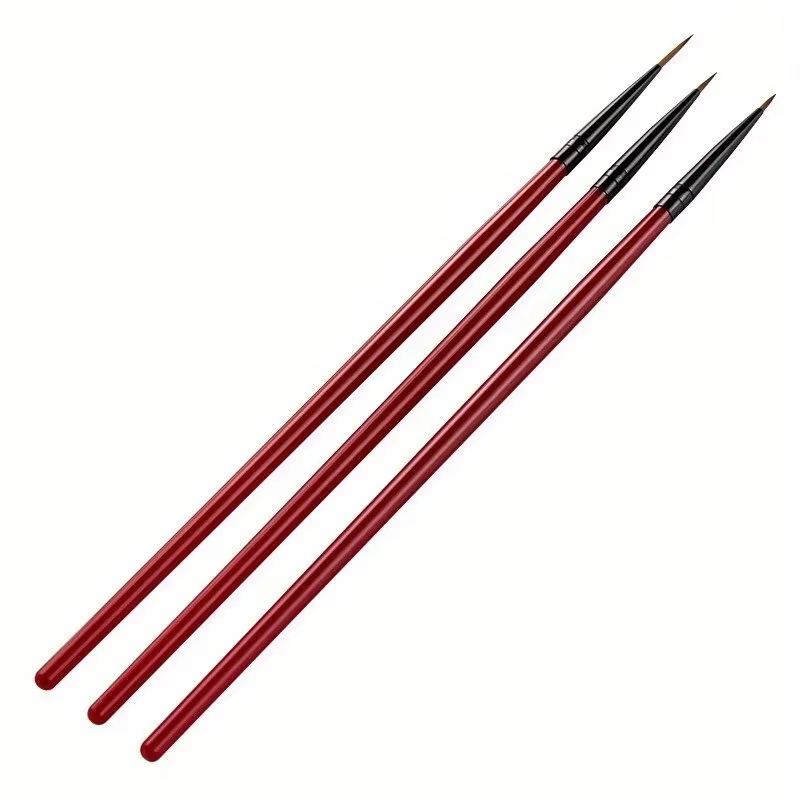 Pinceau de peinture pour Nail Art, 3 pièces/ensemble, stylo à dessin de ligne à fines rayures, point