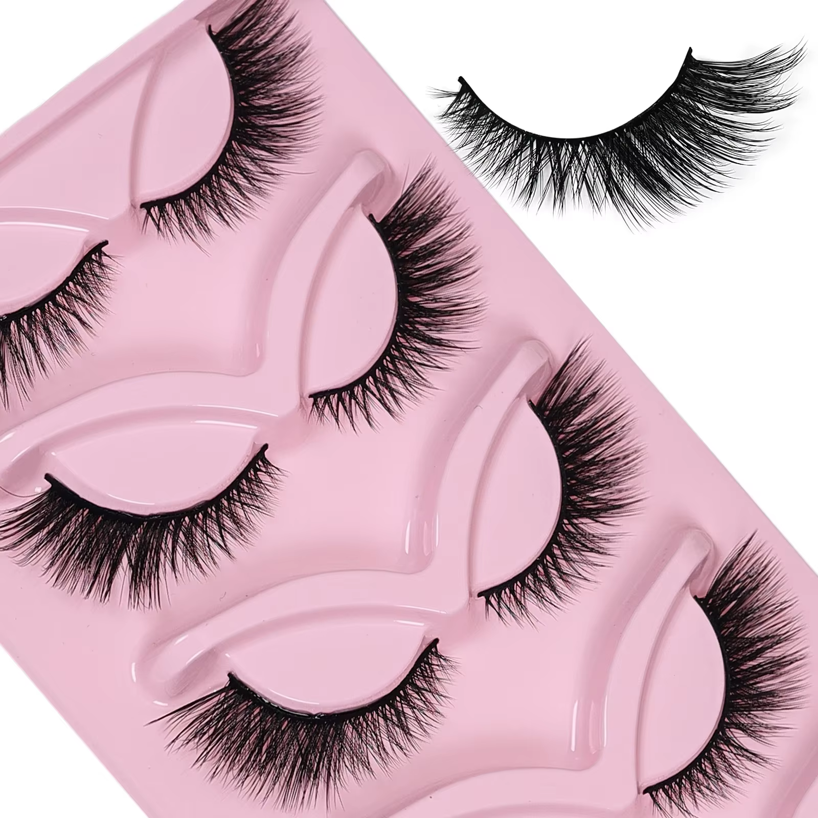 5 paires de cils oeil de chat faux cils vaporeux Extensions de cils oeil de chat moelleux faux cils