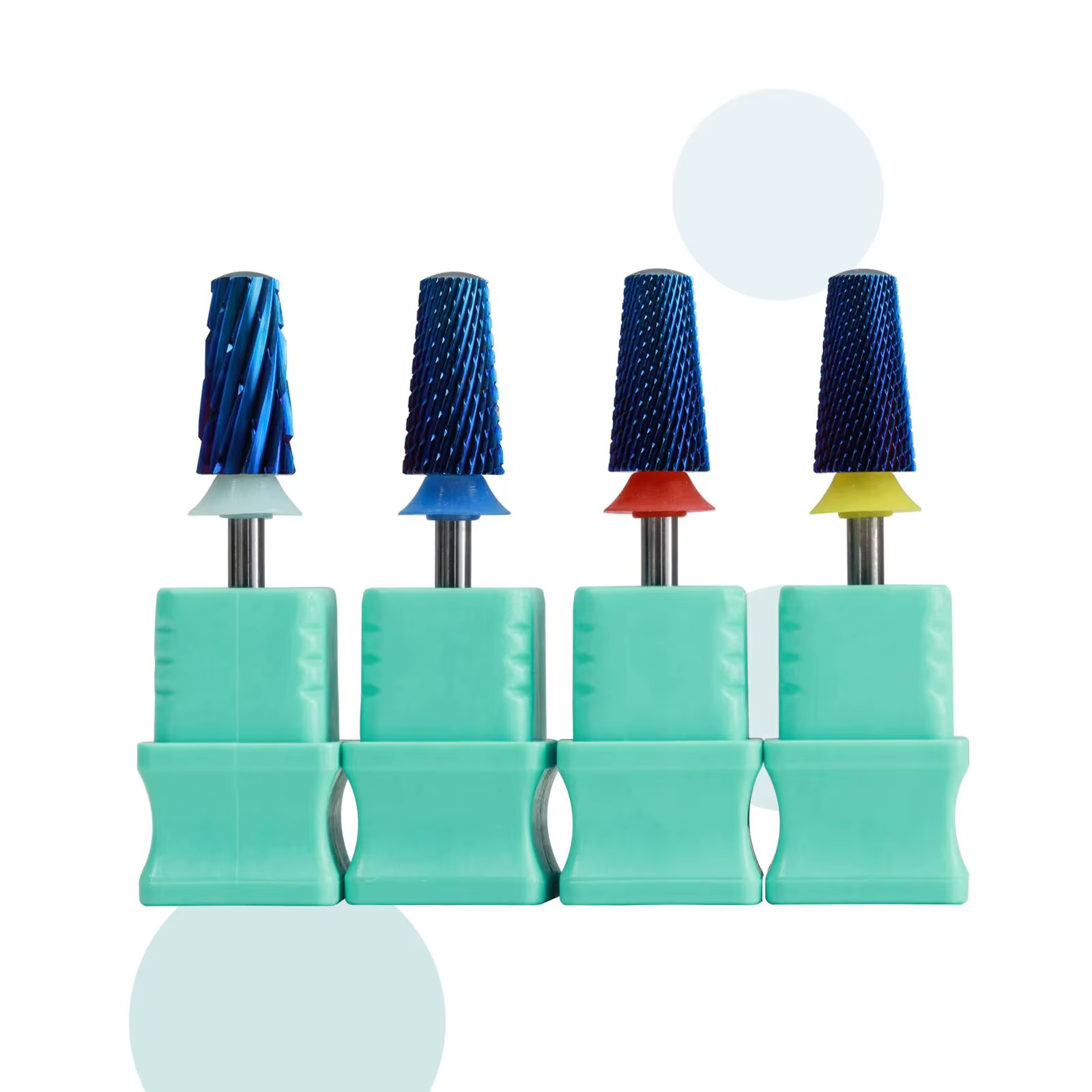 HYTOOS bleu Nano sécurité forets à ongles coniques 3/32 forets en carbure arrondis pour ongles foret