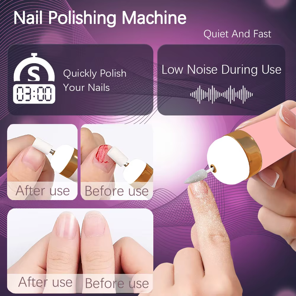 Perceuse électrique Portable 5 en 1 pour vernis à ongles, Charge USB, ensemble de manucure Portable,