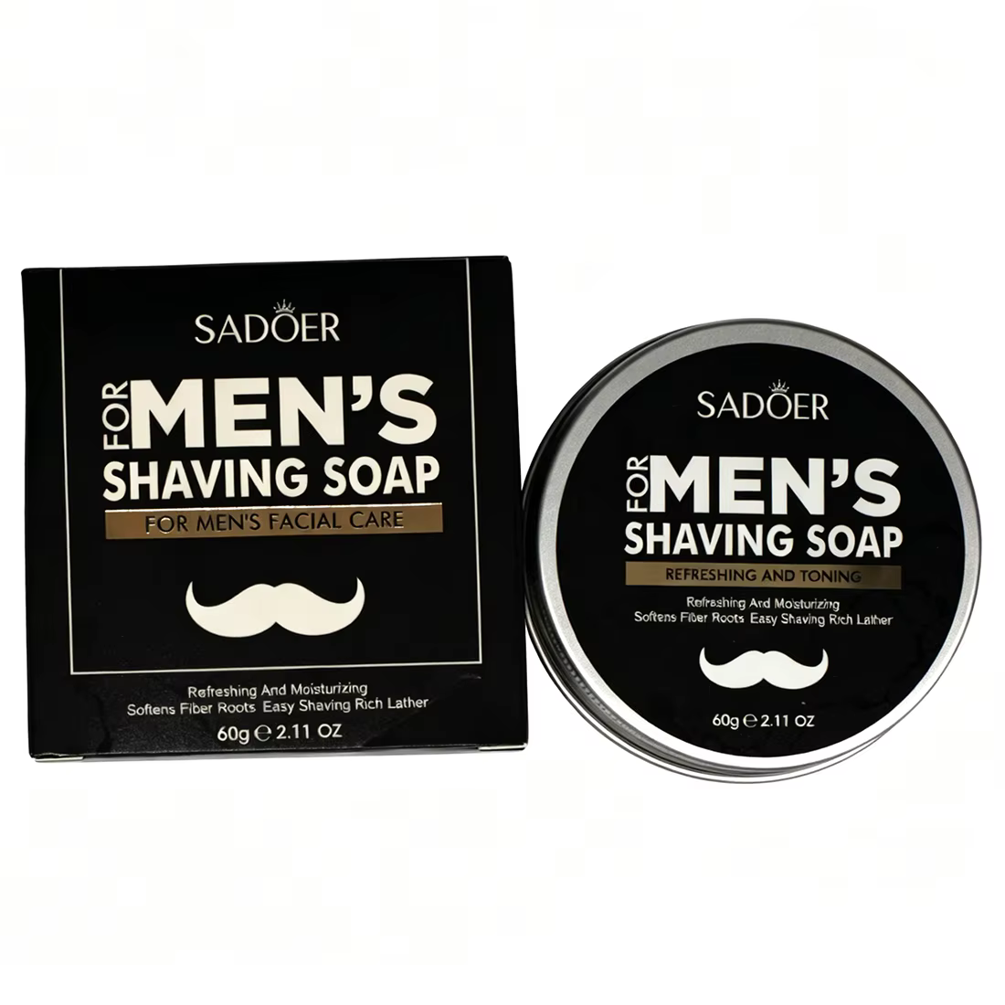 Savon à raser pour hommes 60g, adoucit la barbe pour un rasage doux et confortable, barre de rasage 