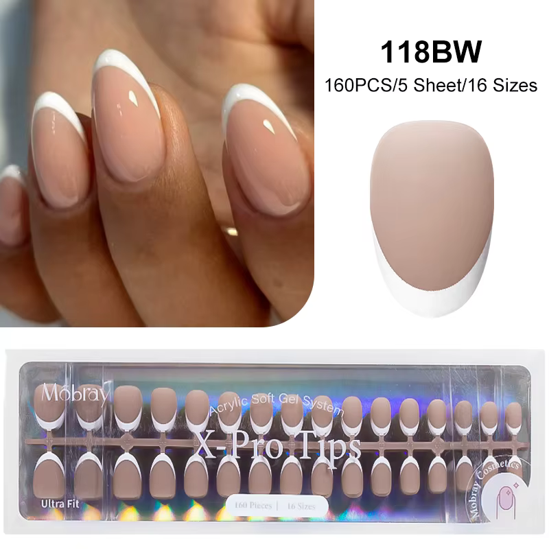 150/160 pièces de luxe français porter des ongles conseils ensemble nu rose Ballet longueur moyenne