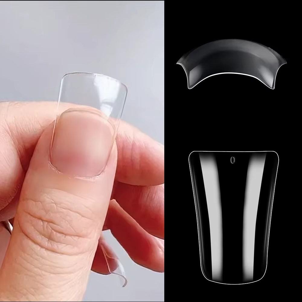 Faux ongles en bec de canard transparent, couverture complète, 12 tailles, Extension d'ongles à pres