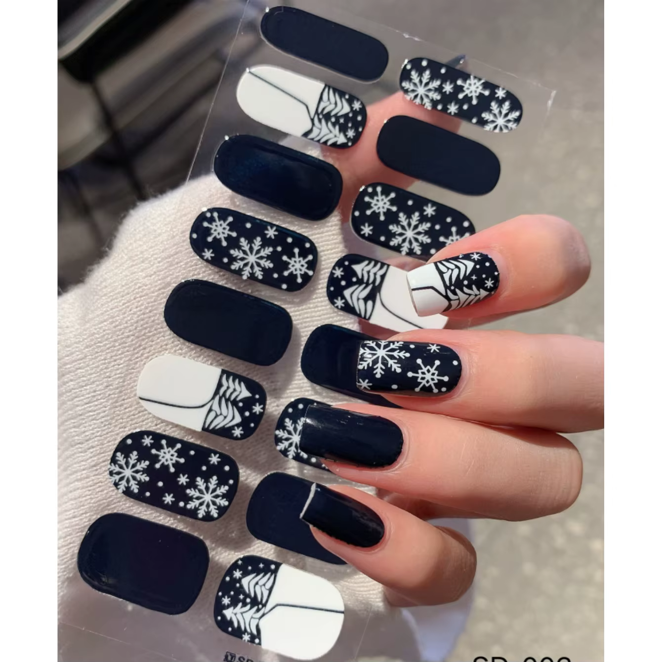 Autocollants pour ongles de noël, 6 styles, motifs de flocons de neige, décalcomanies en Gel, parfai