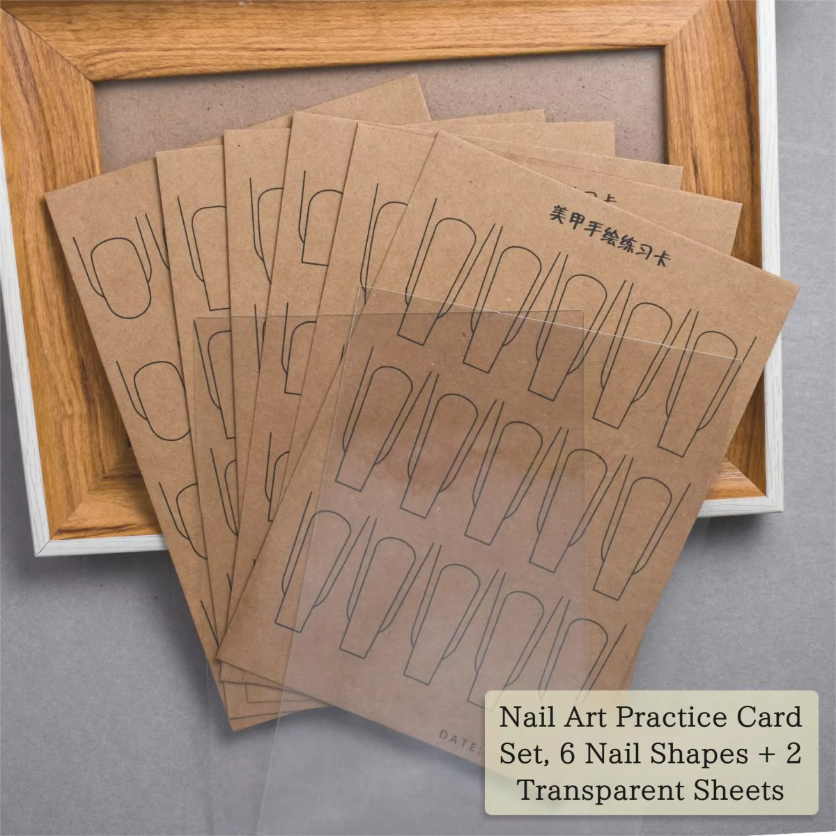 100 ensembles de carton de pratique de peinture à la main pour Nail Art, cahier Double face et Trace