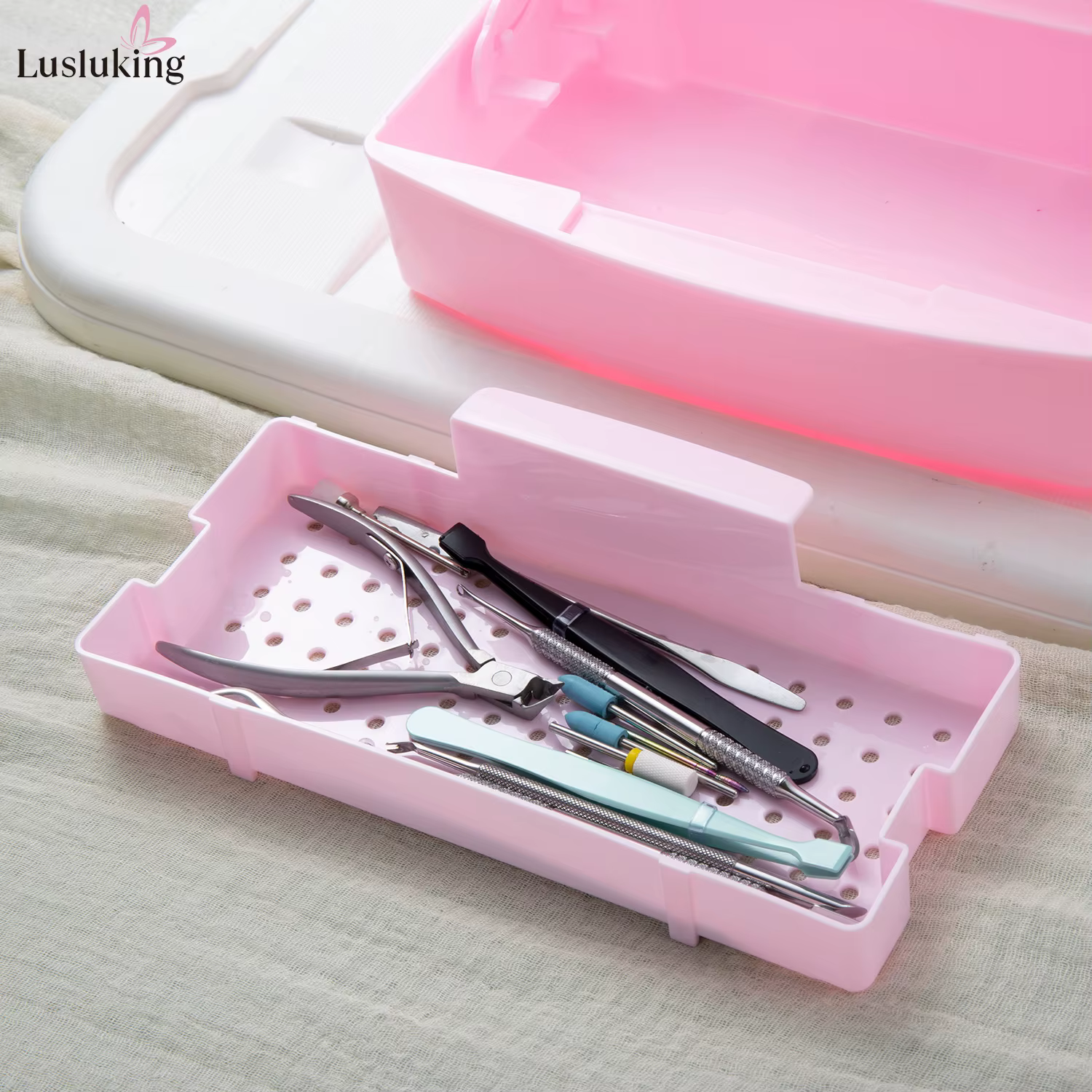Outils de manucure, plateau de stérilisation pour outil de beauté, outils pour ongles, boîte de dési