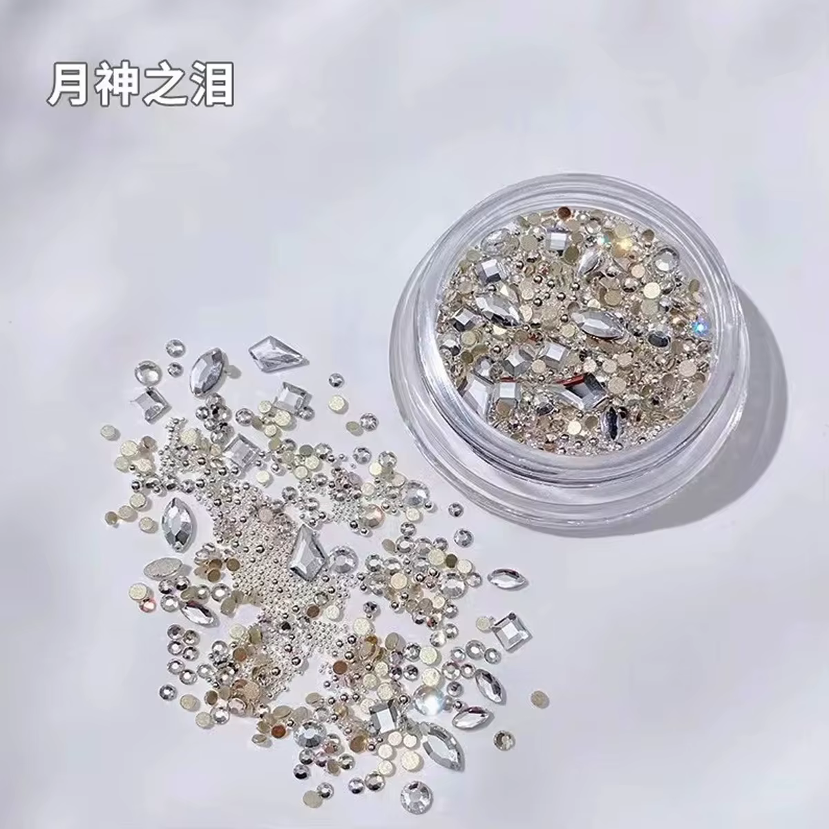 Ensemble d'accessoires multiformes pour ongles, cristal rose, diamant d'eau, perle ronde, diamant, b