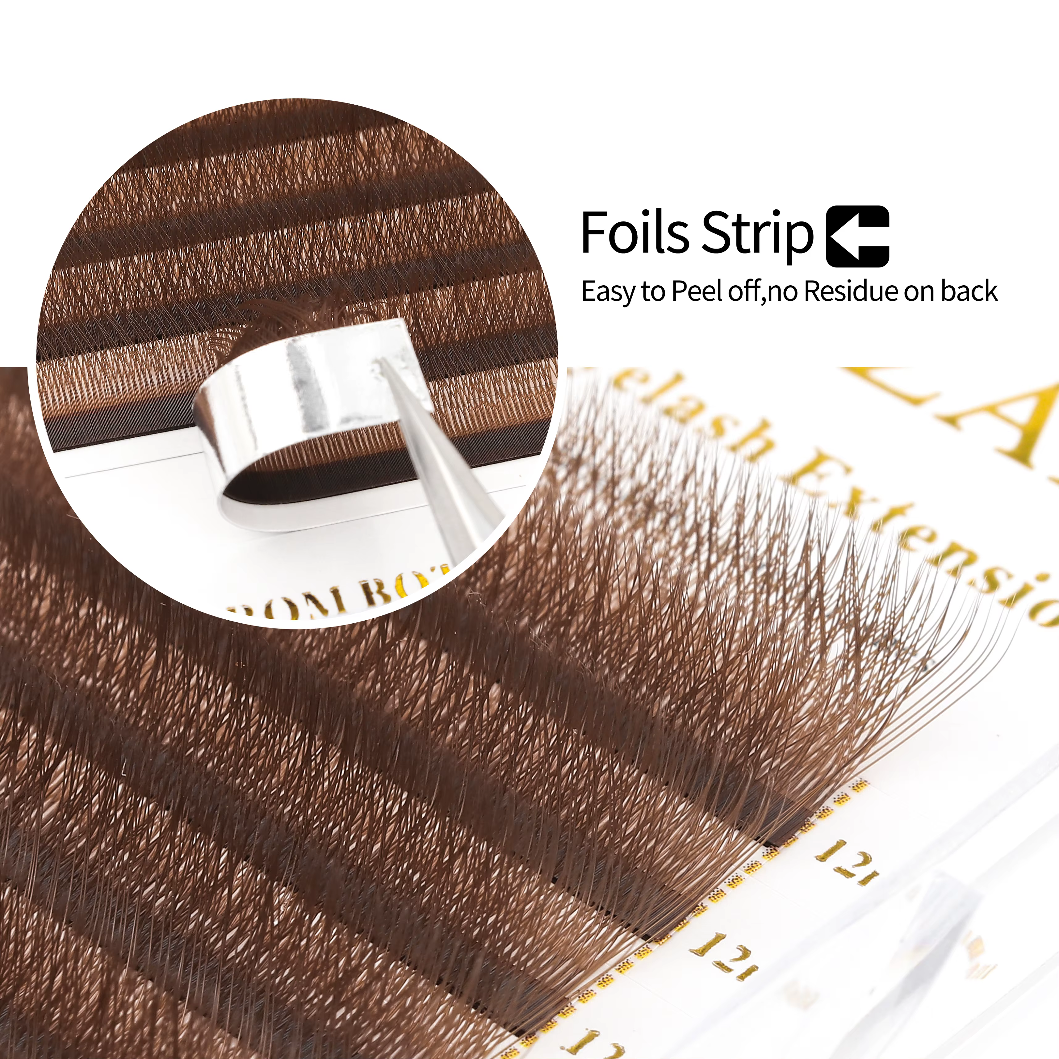 XIUSUZAKI brun 4D Extensions de cils en forme de W cils individuels de haute qualité floraison autom