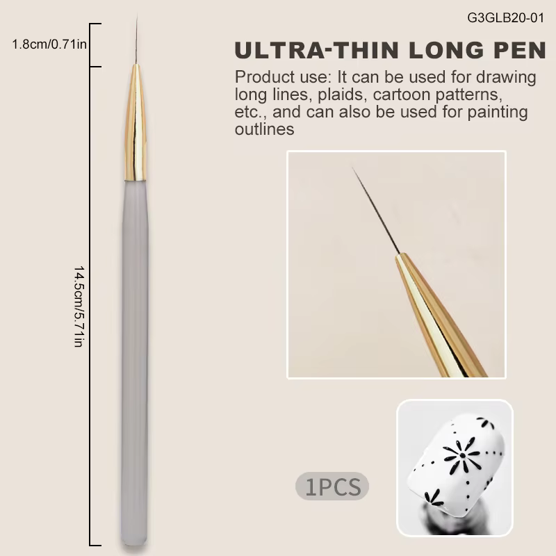 Pinceaux de revêtement pour Nail Art, stylo de peinture de ligne d'ongle à rayures françaises, bross