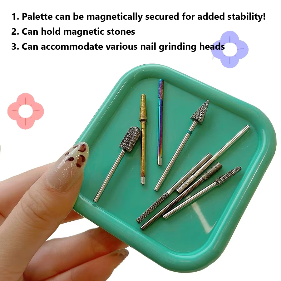 Plateau magnétique Portable pour organisateur de Nail Art, conteneur de rangement de conception d'ye