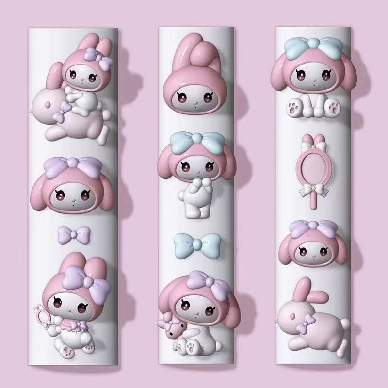 Kawaii Sanrio ma mélodie 3D acrylique Nail Art moule accessoires bricolage nœud papillon lapin miroi